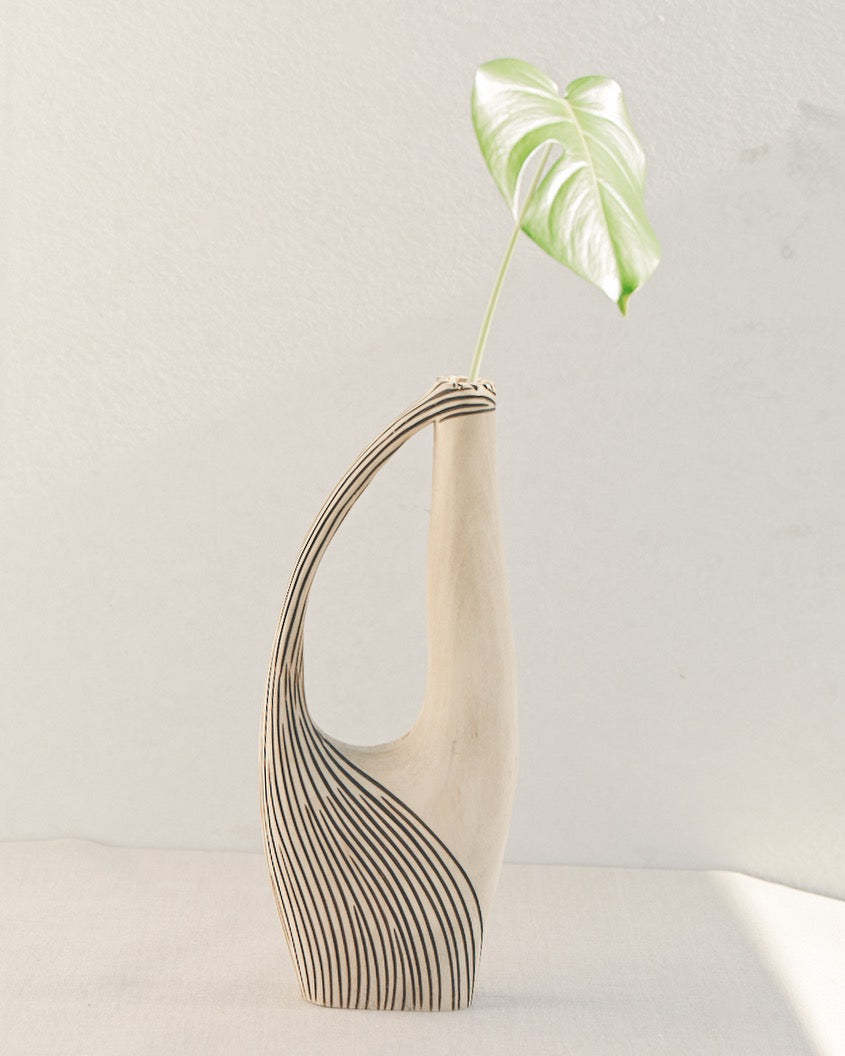 Pássaro Wooden Vase