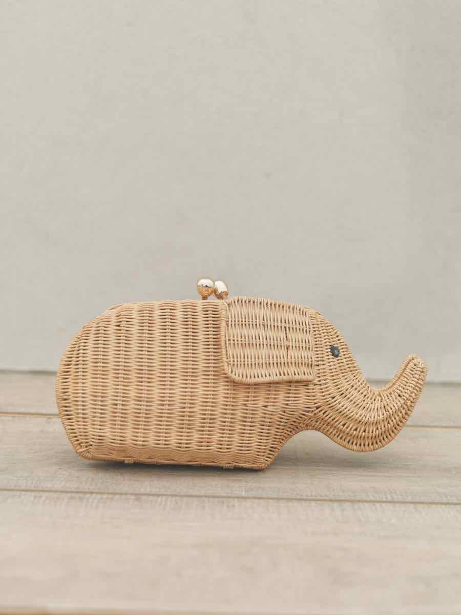 Wicker elephant online purse