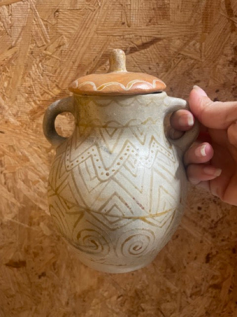 Raizes Ceramic Jar with Lid